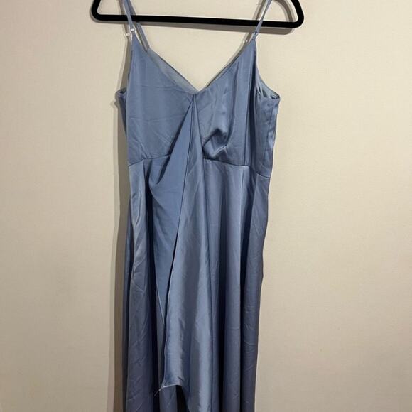 Chi Chi London Blue Formal Slit Dress Size 8 Medium - Picture 7 of 7